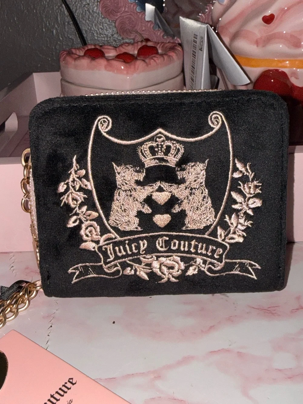 Juicy Couture “New Love Chapter” Small ZA with Back ID Organizer in Liquorice